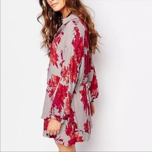 Free people orange gray and taupe dress.